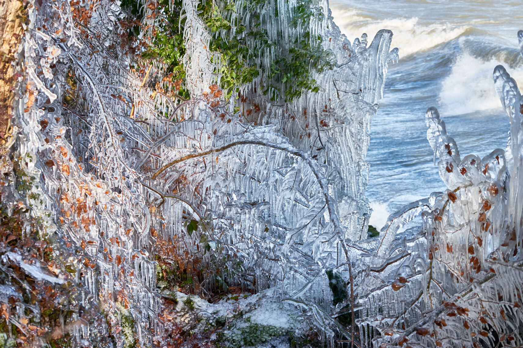Ice cold lakeside freezes geneva