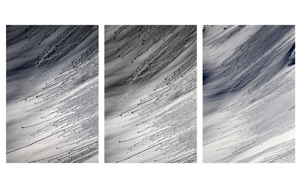 The differing roller balls shot from above